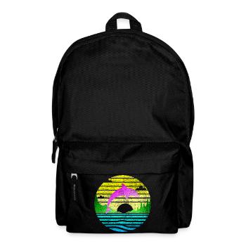 Springender Delfin 2 - Rucksack - Schwarz - Vorne