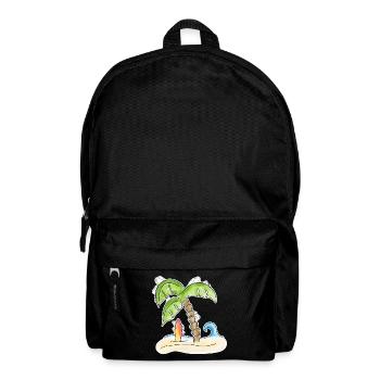 Surfbrett unter Palme - Rucksack - Schwarz - Vorne