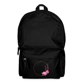 Gold frame with pink-red flowers – noble & playful - Backpack - black - Front