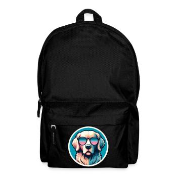 Golden Retriever with Sunglasses in Pastel - Backpack - black - Front