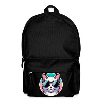 Cat with sunglasses in pastel - Backpack - black - Front