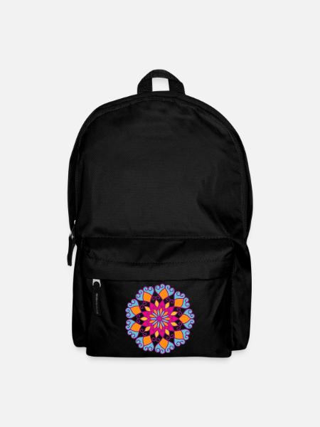 Mandala Yoga Blume Ornament Indien Yogi Meditation - Rucksack - Schwarz