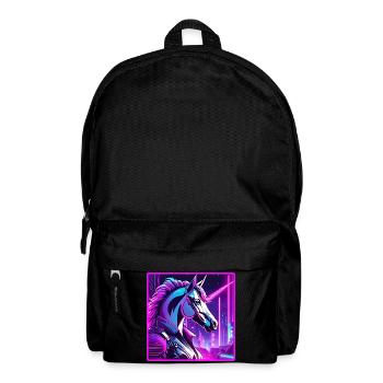 Illustration de licorne cyber néon - Sac à dos - noir - Devant