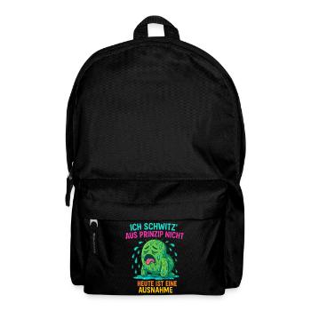 Funny cactus design – "I sweat on principle - Backpack - black - Front
