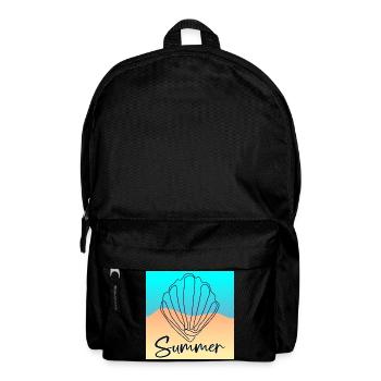 Line Art Seashell - Summer Beach - Backpack - black - Front