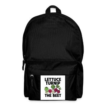 "Lettuce Turnip The Beet" Pun Vegetable Design - Backpack - black - Front
