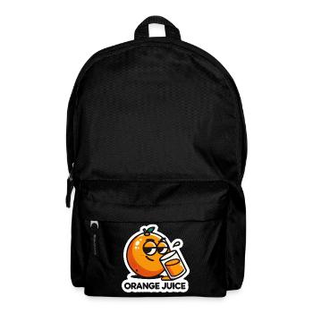 "Orange Juice" Fun Cartoon Citrus Drink - Backpack - black - Front