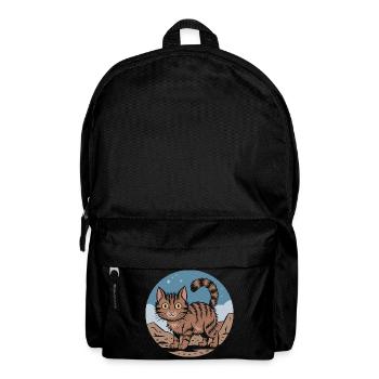 Cute Retro Cat Adventure Night Sky Gift - Backpack - black - Front