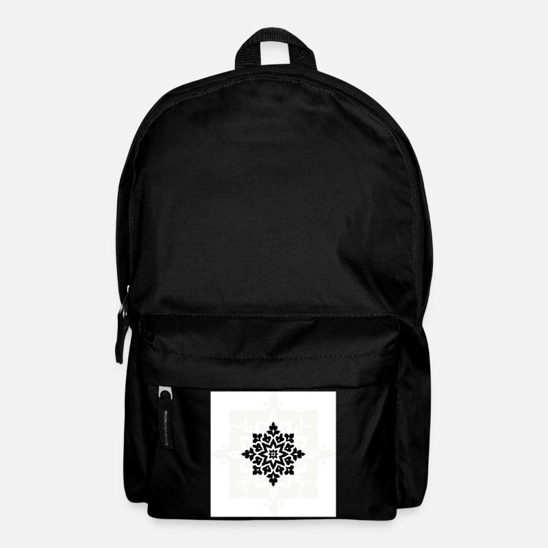 Intricate Black and White Mandala Pattern - Backpack - black