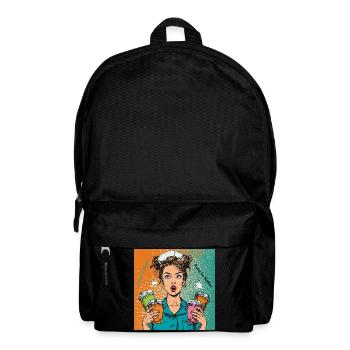 Chaos im Dienst. Ruhe im Kaffee. - Rucksack - Schwarz - Vorne