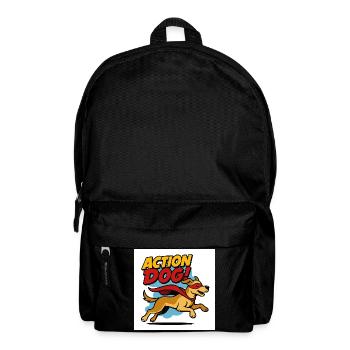 Action Hund Superheld - Rucksack - Schwarz - Vorne