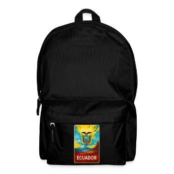 Ecuador - Farbenfrohes Emblem - Rucksack - Schwarz - Vorne