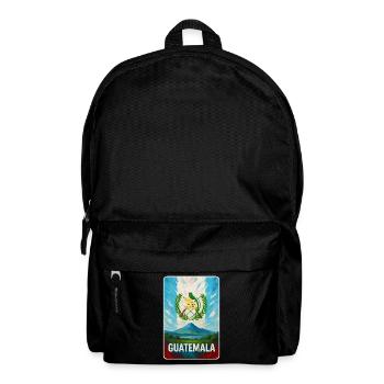 Volcan du Guatemala et armoiries nationales - Sac à dos - noir - Devant
