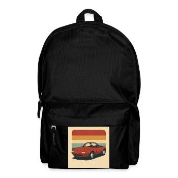 Retro Sportscar Illustration with Vintage Colors - Backpack - black - Front