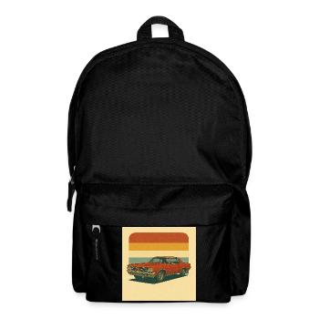 Vintage Orange Muscle Car Illustration - Backpack - black - Front