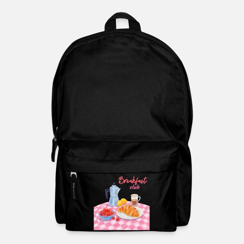 Breakfast Club Frühstück mit Croissant und Kaffee - Rucksack - Schwarz