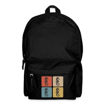 Seepferdchen Meer Vintage Design - Rucksack - Schwarz - Vorne