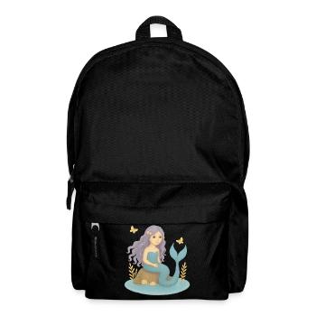 Nordische Fantasie - Lila Meerjungfrau - Rucksack - Schwarz - Vorne