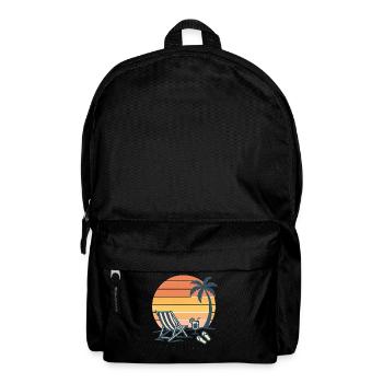 Sonnenuntergang Strand Urlaub Illustration - Rucksack - Schwarz - Vorne