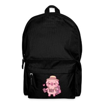 Cute Little Piggy Vacation Travel - Backpack - black - Front