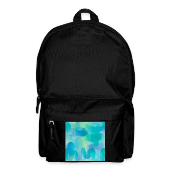 Watercolors in Blue and Green Tones - Backpack - black - Front