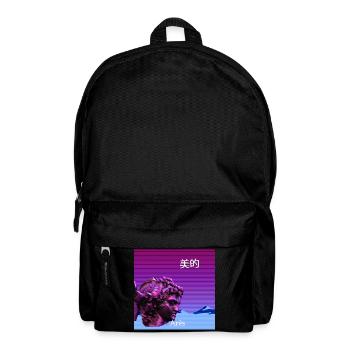 Statue von Ares im vibrierenden Glitch-Stil - Rucksack - Schwarz - Vorne