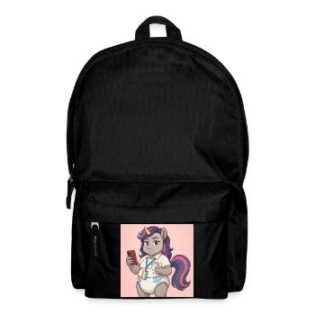 Licorne communicative avec livre et smartphone - Sac à dos - noir - Devant