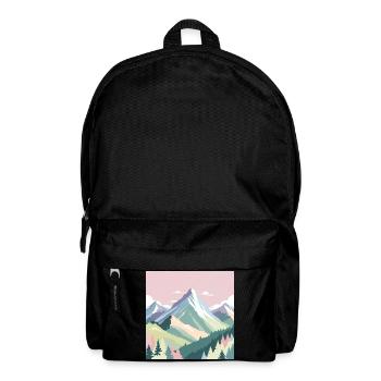 Abstract mountain landscape with pastel colors - Backpack - black - Front