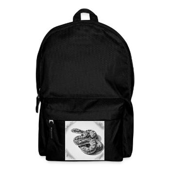 Black and White Scale Snake - Backpack - black - Front