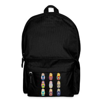 Matryoshka Pop Art Designs. Matreshka / Matroshka - Backpack - black - Front