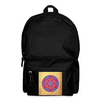 Flower of Life Gold Yoga India om Namaste Mandala - Backpack - black - Front