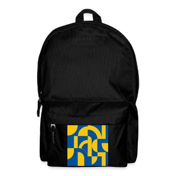 Abstract blue-yellow design - Backpack - black - Front
