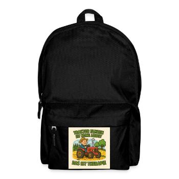 Traktor Therapie Cartoon - Rucksack - Schwarz - Vorne