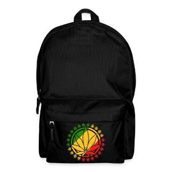 Rasta Inspired Cannabis Leaf Design - Backpack - black - Front