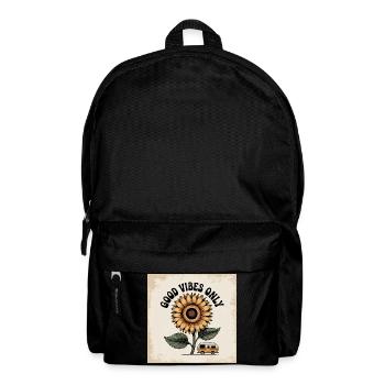 Fleur de tournesol avec un message positif - Sac à dos - noir - Devant