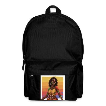 Cultural and Colorful Afro Africa Girl - Backpack - black - Front
