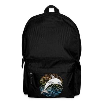 Dauphin dans des vagues abstraites - Sac à dos - noir - Devant