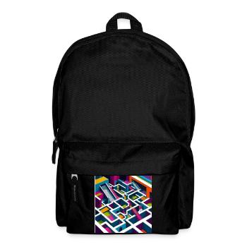 Abstractico Geometrisches Labyrinth - Rucksack - Schwarz - Vorne