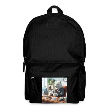 Bear in Chic Business Suit - Backpack - black - Front
