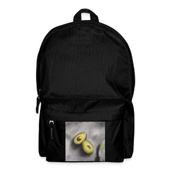 Minimalist Avocado Slice Illustration - Backpack - black - Front