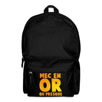 Guy's Impactante or_message T Shirt in Gold Tones - Backpack - black - Front