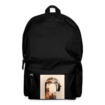 Voyage introspectif avec silhouette nature - Sac à dos - noir - Devant