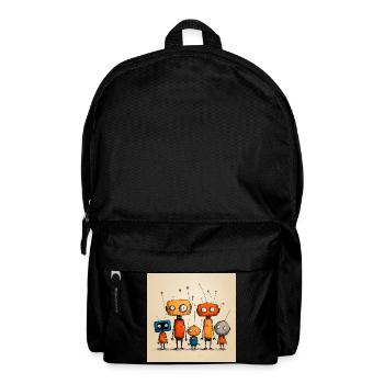 Kindlich freundlicher Roboter - Rucksack - Schwarz - Vorne