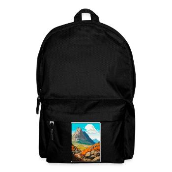 Dolomites Italy Mountain Landscape Illustration - Backpack - black - Front