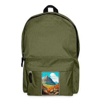 Dolomiten Italien Berglandschaft Illustration - Rucksack - Olivgrün - Vorne