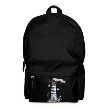 Phare avec créatures marines et bannière - Sac à dos - noir - Devant
