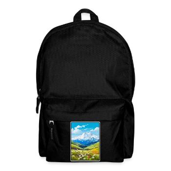 Mount Elbrus Russland Reiseplakat Stadtbild WPA - Rucksack - Schwarz - Vorne
