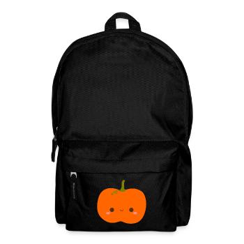 Cute Smiling Pumpkin Illustration - Backpack - black - Front