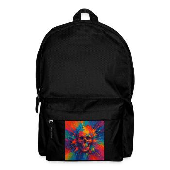 Chemise colorée crâne peinture éclaboussure - Sac à dos - noir - Devant