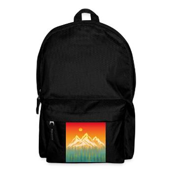 Berg-Natur-Sonnenuntergang - Rucksack - Schwarz - Vorne